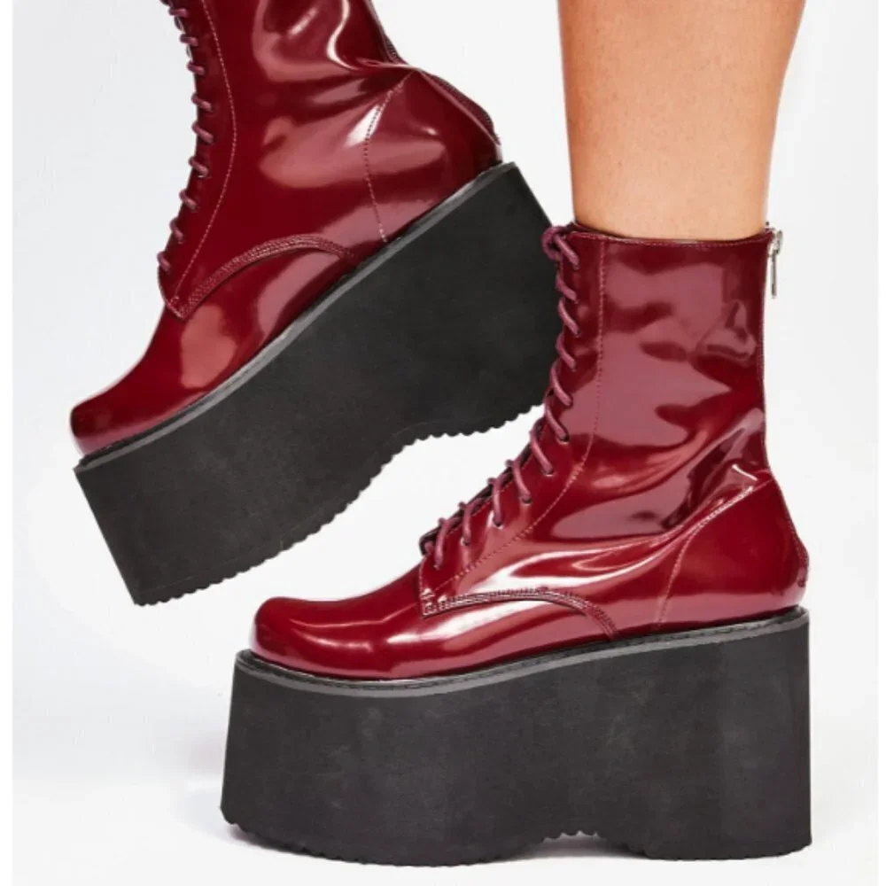 Privileged/BURGUNDY MELISSA PLATFORM BOOTS
